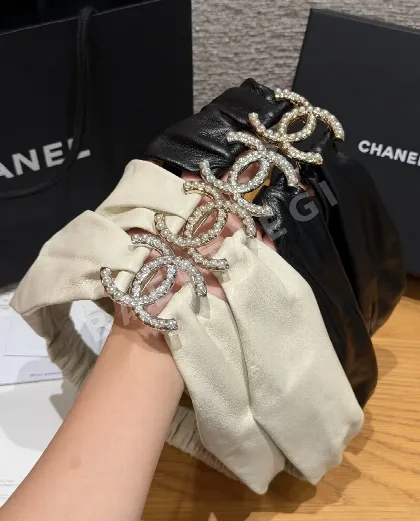 샤넬 펄 더블 C 램스킨 주름 허리벨트 174311