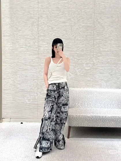 디올 자카드 방풍 여성 바지 96505