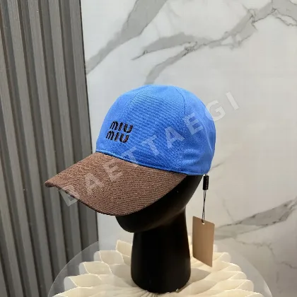 미우미우 컬러블록 자수 야구모자 119004