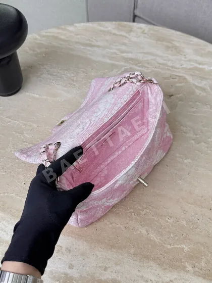 샤넬 핑크 플랩 비치백 33319