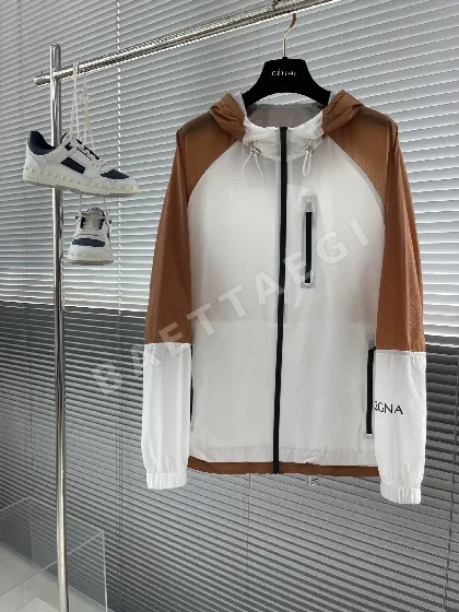 제냐 경량 컬러 블록 후드 자켓 92366