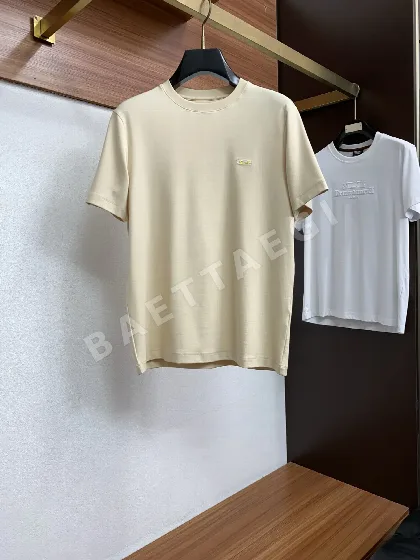 펜디 남성 린넨 코튼 혼방 반팔 티셔츠