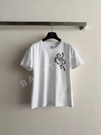 에르메스 프린트 라운드넥 코튼 반팔 티셔츠 45740