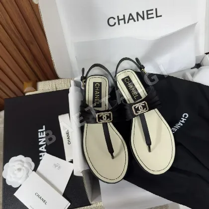 샤넬 새틴 플립플롭 라인스톤 버클 신발 93993
