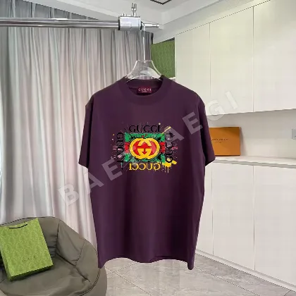 구찌 레터 로고 프린트 반팔 티셔츠 47695