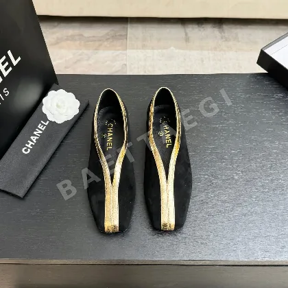 샤넬 26C 더블 C 컬러블록 플랫슈즈 98640
