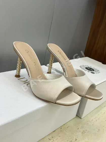 디올 라인스톤 오픈 토 스틸레토 하이힐 신발 104978