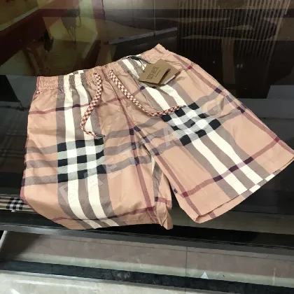 버버리 체크 메시 안감 남성 반바지 136793