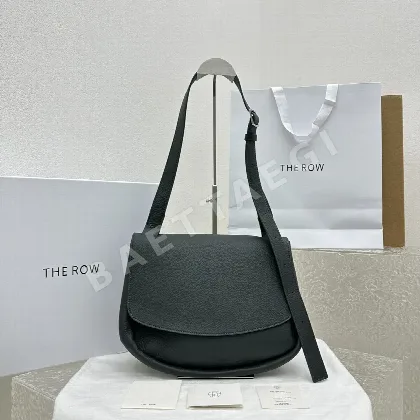 더로우 진한 녹색 풀그레인 가죽 메신저백 128622