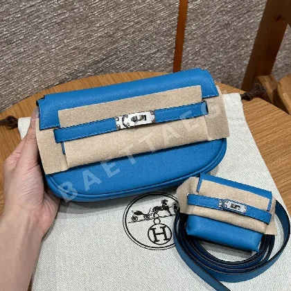 에르메스 켈리 플로리다 블루 가죽 가방 154775