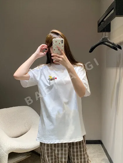 디올 포니 자수 오버사이즈 여성 반팔 티셔츠
