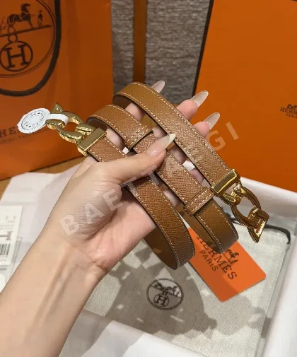 에르메스 H브랜드 체인 덩클 엡솜 가죽 벨트 176739
