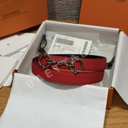 에르메스 헤리티지 H 버클 양면 가죽 벨트 176177