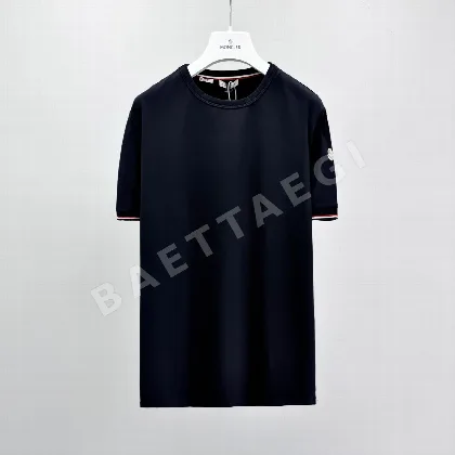 몽클레르 트리콜로르 트림 남성 반팔 티셔츠 114114