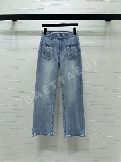 로에베 스트레이트 레그 포켓 데님 바지 96734
