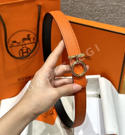 에르메스 셰뉴 당크르 버클 양면 가죽 벨트 175319