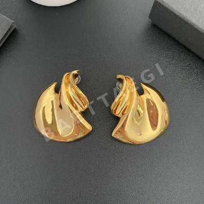 생로랑 기하학 무늬 이어클립 귀걸이 65558
