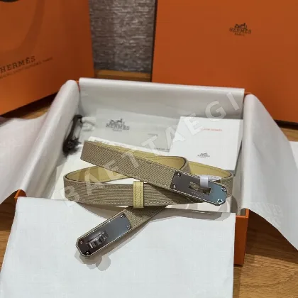 에르메스 앱송 카프스킨 캠버스 켈리 버클 벨트 176495