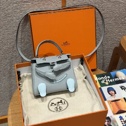 에르메스 켈리 돌백 글레이셔 블루 가죽 가방 18391