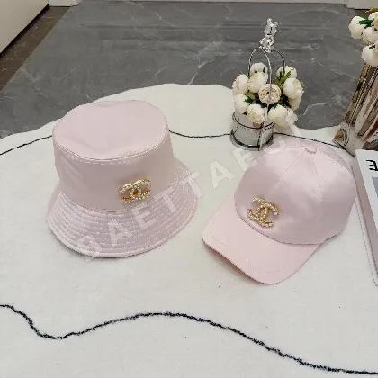 샤넬 진주 더블 C 로고 새틴 버킷 햇 82727