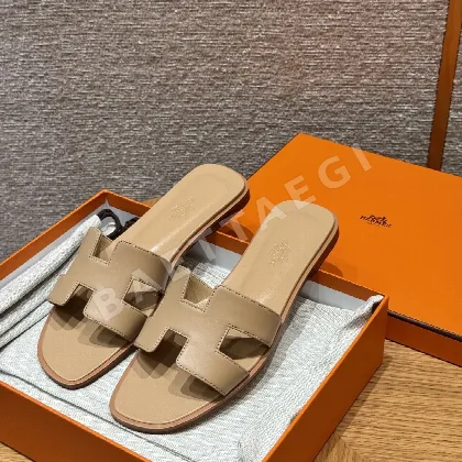 에르메스 오란 베이지 램스킨 슬리퍼 117558