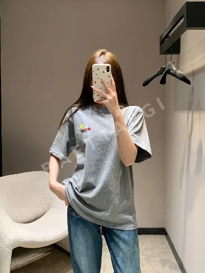 디올 포니 자수 그레이 크루넥 반팔 티셔츠