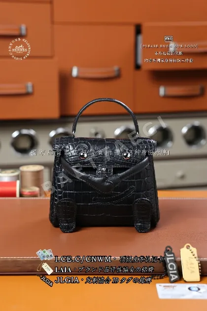 에르메스 켈리 블랙 악어가죽 가방 123349