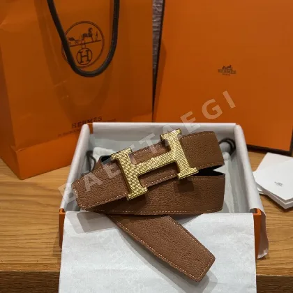 에르메스 팔라듐 버클 양면 가죽 벨트 175608