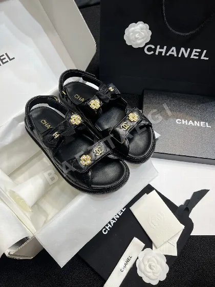 샤넬 리본 진주 꽃 벨크로 샌들 94662