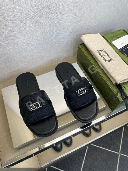 구찌 남성 더블 G 로고 자수 슬리퍼 113647