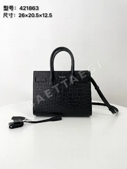생로랑 삭 드 주르 악어 엠보싱 스몰 가방 421863