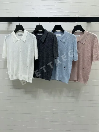디올 카라 니트 반팔 티셔츠 155677