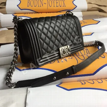 샤넬 LB 블랙 캐비어 가방 34985