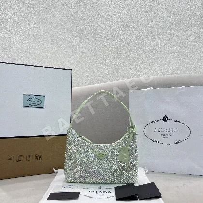 프라다 라인스톤 장식 빈티지 스타일 호보백 136561