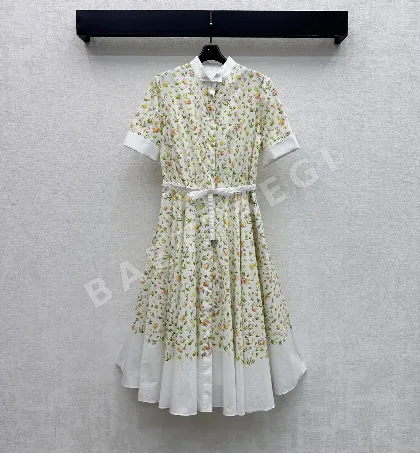 디올 프린트 플리츠 꽃무늬 원피스 51922