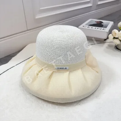 샤넬 시폰 레이어드 썸머 선햇 모자 82161