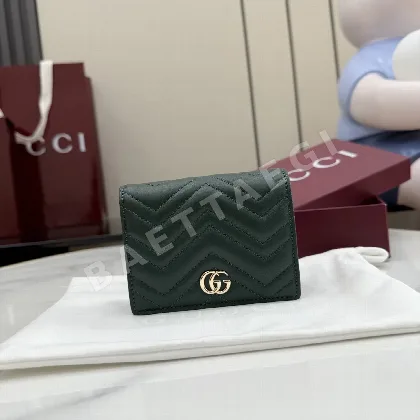 구찌 GG 마몬트 램스킨 퀼팅 카드홀더 지갑 466492