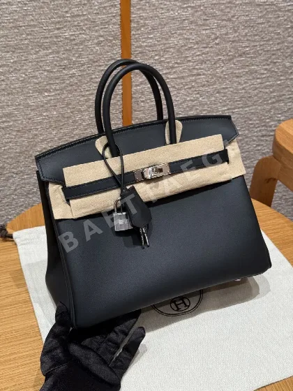 에르메스 버킨 25 블랙 가죽 가방 144493