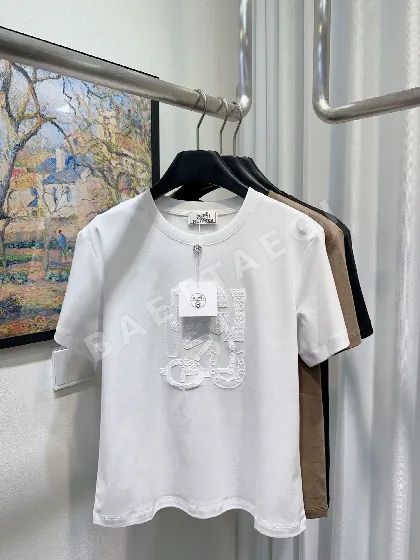 에르메스 크루넥 코튼 반팔 티셔츠 114770