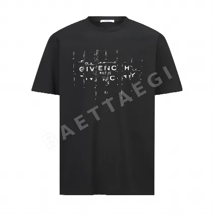 지방시 디스컨티뉴어스 프린트 로고 남성 반팔 티셔츠 100863