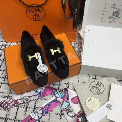 에르메스 파리 밍크퍼 로퍼 94893