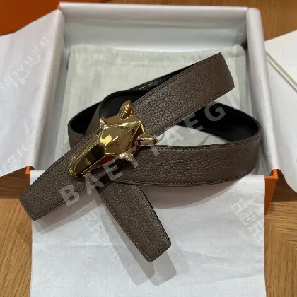 에르메스 시뉴 잉클 링크 버클 양면 가죽 벨트 175570