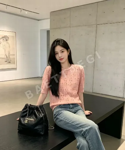 디올 CD로고 자수 크루넥 코튼 반팔 티셔츠
