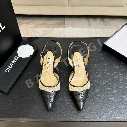 샤넬 26C 더블 C 키튼 힐 오픈 백 샌들 98431