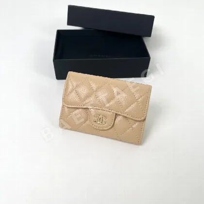 샤넬 베이지 플립 카드 홀더 지갑 21729