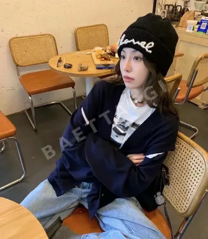 샤넬 울 토끼털 니트 모자 82044