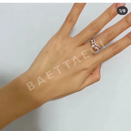 쇼메 아쿠아마린 다이아몬드 진주 반지 69824