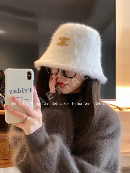 셀린느 토끼 모피 어부 모자 84250
