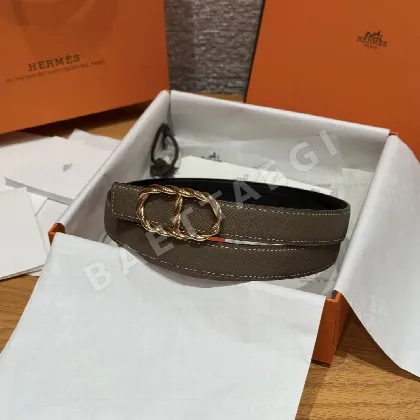 에르메스 토르소르드 버클 양면 가죽 벨트 176179