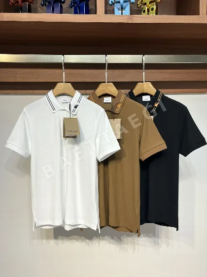 버버리 남성 반오픈 폴로 반팔 셔츠 49280